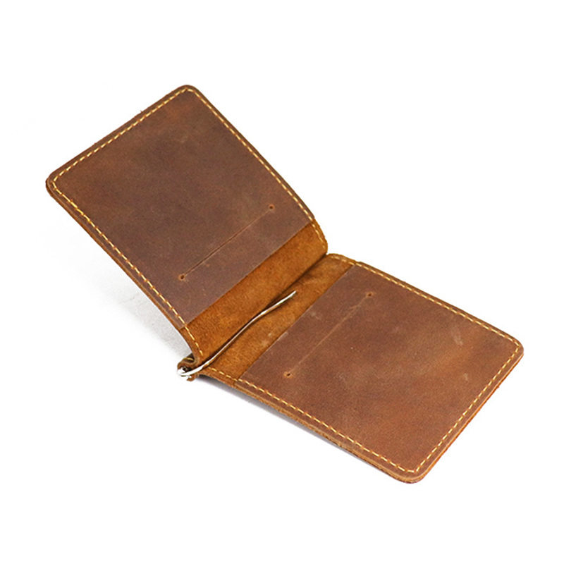Money Clip Magnetic - Portefeuille en cuir véritable pour hommes,