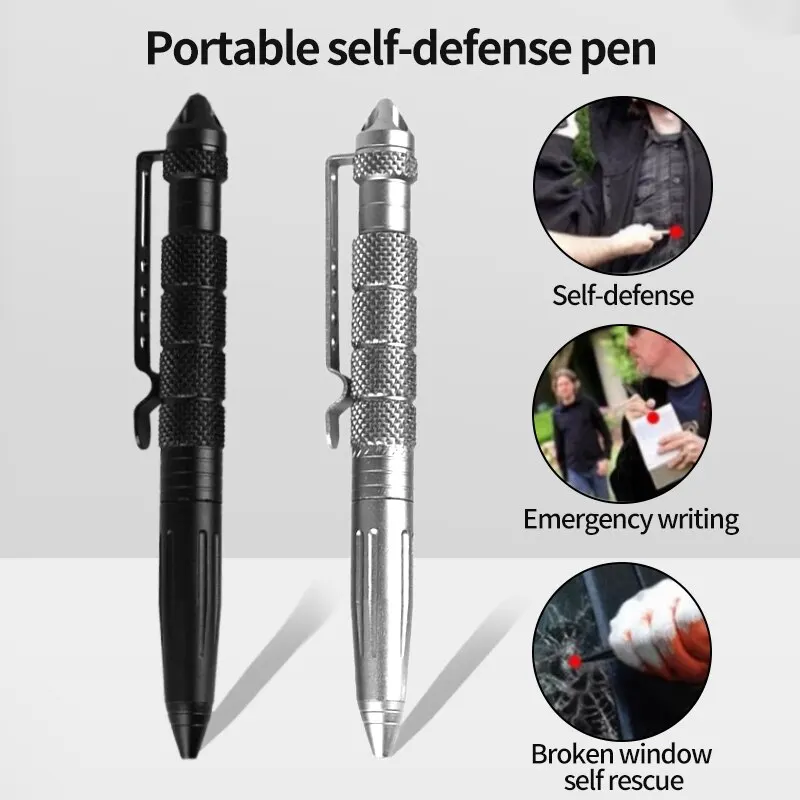Pen Tactical Glass - Stylo tactique multifonctionnel, auto-défense, survie d'urgence,